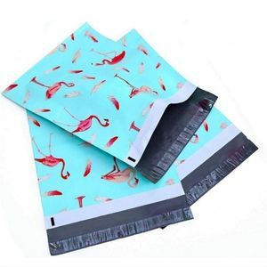 24 flamingo 10 x 13 poly mailers, self sealing envelopes
